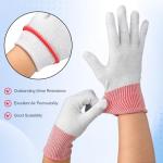 Copkim 8 Pairs Grey Anti-static Vinyl Wrap Gloves