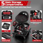 FreekyFit Adjustable Swivel Shop Stool with Tool Tray