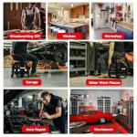 FreekyFit Adjustable Swivel Shop Stool with Tool Tray