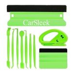CarSleek Auto Vinyl Wrap Kit, Felt Edge Squeegee Set, Micro Edge Trimming Stick, Safe Zippy Cutter, Vehicle Solar Film, Window Tint Tool, Wallpaper Sign Sticker, Car Decal DIY, Scratch Free, Green