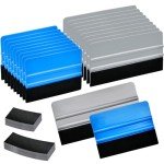Lainballow 20 Pcs Vinyl Squeegee,4''/6'' Felt Edge Squeegee,Plastic Vinyl Wrap Squeegee,Window Tint Squeegee with 30 Black Fabric Felt for Car Vinyl Wrap Window Tint Wallpaper Decal Sticker,Blue,Grey