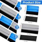 Lainballow 20 Pcs Vinyl Squeegee,4''/6'' Felt Edge Squeegee,Plastic Vinyl Wrap Squeegee,Window Tint Squeegee with 30 Black Fabric Felt for Car Vinyl Wrap Window Tint Wallpaper Decal Sticker,Blue,Grey