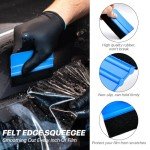 Lainballow 20 Pcs Vinyl Squeegee,4''/6'' Felt Edge Squeegee,Plastic Vinyl Wrap Squeegee,Window Tint Squeegee with 30 Black Fabric Felt for Car Vinyl Wrap Window Tint Wallpaper Decal Sticker,Blue,Grey