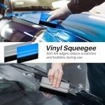 Lainballow 20 Pcs Vinyl Squeegee,4''/6'' Felt Edge Squeegee,Plastic Vinyl Wrap Squeegee,Window Tint Squeegee with 30 Black Fabric Felt for Car Vinyl Wrap Window Tint Wallpaper Decal Sticker,Blue,Grey