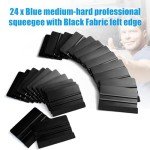 Shimeyao 24 Pcs Squeegee for Vinyl Decal 4 Inch Black Felt Edge Vinyl Squeegee Plastic Scraper Vinyl Wrap Tools Window Tint Remover Car Automotive Sticker Applicator (Black)