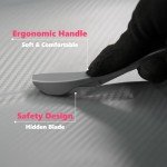 CarSleek Vehicle Vinyl Wrap Kit, Window Film Tint, Wallpaper Long Felt Edge Squeegee, Carbon Fiber Gloves, Auto Edge Trimmer Bulk, DIY Knife, Car Solar Film Installation Tool, Pink&Grey, 13 in 1