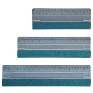 KVAEY 3 PCS Vinyl Squeegee Tool, Big Size Felt Edge Wrap Squeegee Tool with Inch & Centimeter Ruler, Vehicle Window Tint Installation Kit for Peel and Stick Wallpaper (7.9+9.8+11.8 Inch)