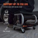 VEVOR Padded Rolling Workshop Stool with Tool Tray