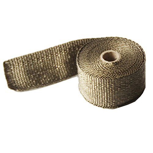 LEDAUT Heat Shield Insulation with Ties for Pipe 16' Roll Titanium Motorcycle Exhaust Tape Thermal Protection