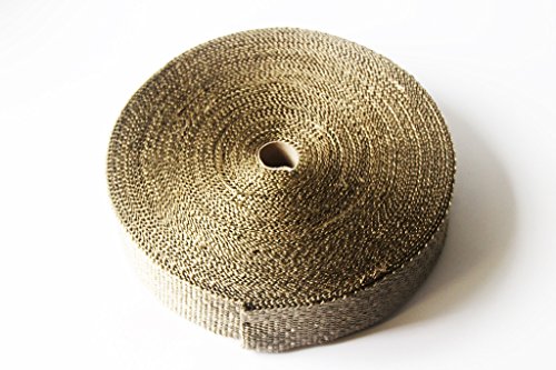 LEDAUT 2"x 100'Titanium Exhaust Heat Wrap For Car & Motorcycle Exhaust Tape With Stainless Ties