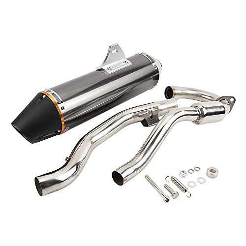 NICECNC Full Complete Escape System Stainless Steel Escape Header & Mid Pipe & Aluminium Alloy Tail Muffler Compatible with Yamaha TTR230 TTR 230 2005-2016