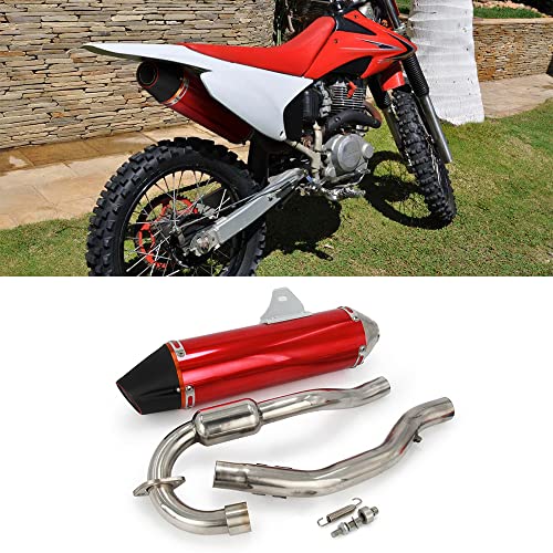 Motorcycle Slip-On Full Exhaust Muffler System - For CRF150F CRF230F 2003-2013 - Red