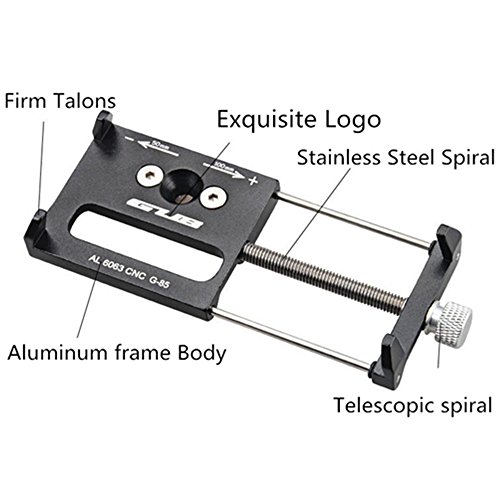 Universal Adjustable Aluminum Bike Phone Holder - Black