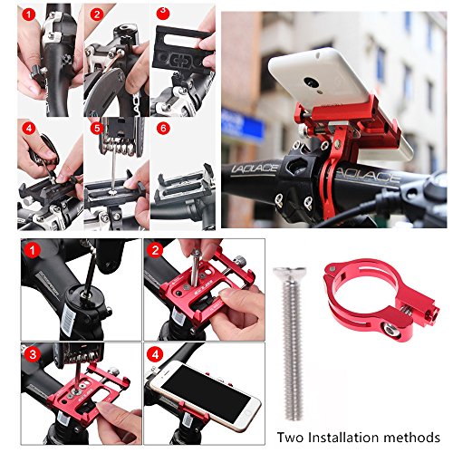 Universal Adjustable Aluminum Bike Phone Holder - Black