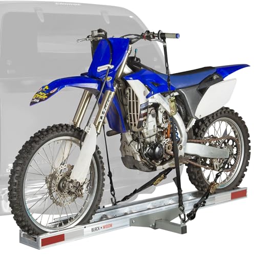 Black Widow Hitch-Mounted Aluminum Motorcycle Carrier