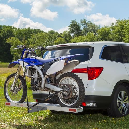 Black Widow Hitch-Mounted Aluminum Motorcycle Carrier