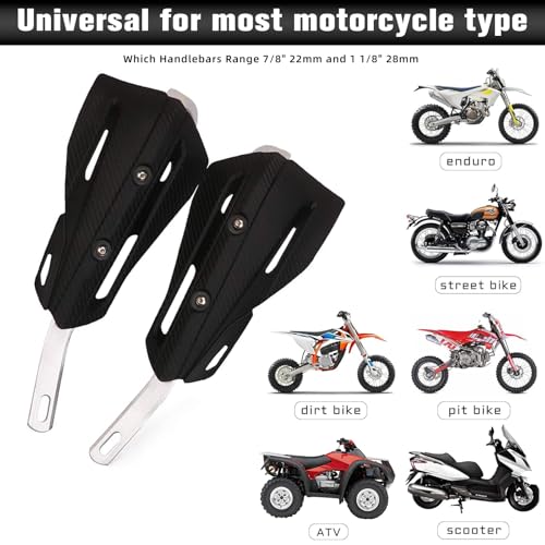 Hawk 250 Motorcycle Hand Guards, Universal Mounting Kits - Black