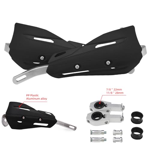 Hawk 250 Motorcycle Hand Guards, Universal Mounting Kits - Black