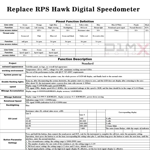 Digital Speedometer, LCD Odometer & Tachometer for Hawk 250
