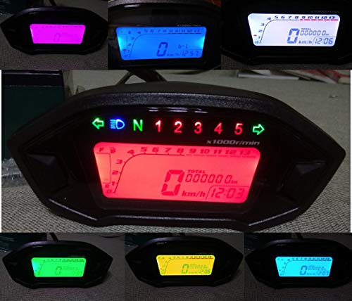 SAMDO LCD Motorcycle Speedometer Gauge - 13000 RPM