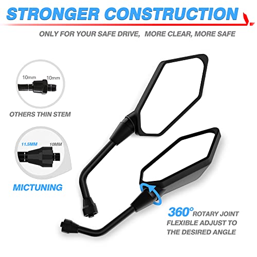 Hawk 250 Motorcycle Wing Mirror - 2 Pack
