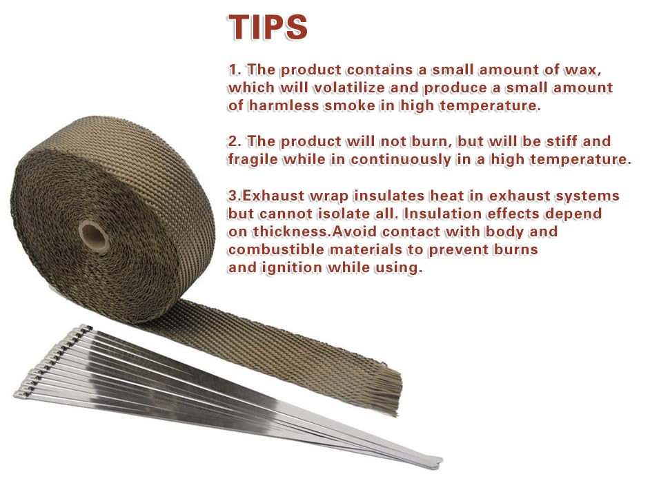 ledaut Titan Auspuff Wärme Wrap Rolle - Motorcycle Fiberglass Heat Shield