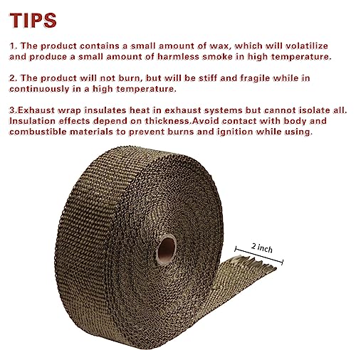 Hawk 250 Motorcycle Titanium Exhaust Heat Wrap - 2" X 50