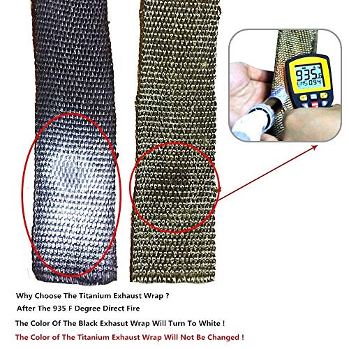 Hawk 250 Motorcycle Titanium Exhaust Heat Wrap - 2" X 50