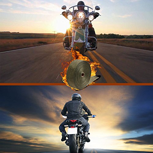 Hawk 250 Motorcycle Titanium Exhaust Heat Wrap - 2" X 50