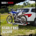 Black Widow Hitch-Mounted Aluminum Motorcycle Carrier