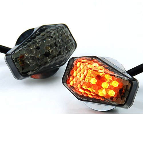 15 Amber LED Flush Mount Smoke Turn Signal Indicator Blinker Light Universal For Motorcycle Sport Street Racing Bike