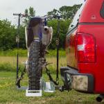 Black Widow Hitch-Mounted Aluminum Motorcycle Carrier