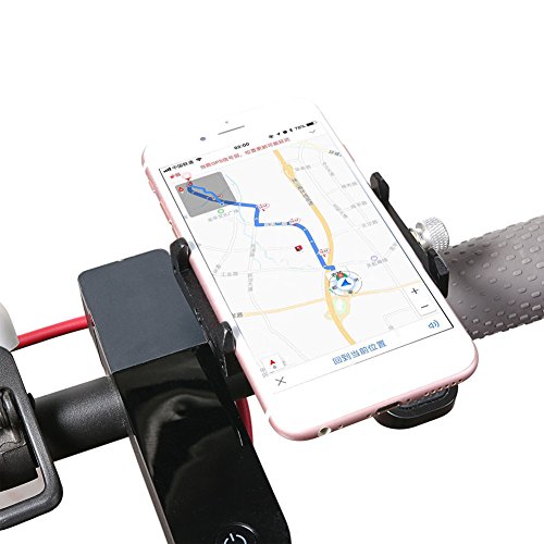 GUB Bicycle & Motorcycle Phone Mount, Aluminum Alloy Universal Bike Handlebar Phone Mount Holder Adjustable Compatible with iPhone X XR Xs 7s 8 Plus,Compatible with SamsungS9/S8/Note5/4 (Black)