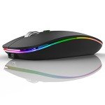 Uiosmuph Slim Rechargeable Wireless Mouse - Matte Black