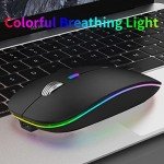 Uiosmuph Slim Rechargeable Wireless Mouse - Matte Black