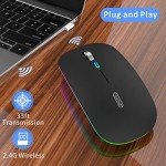 Uiosmuph Slim Rechargeable Wireless Mouse - Matte Black