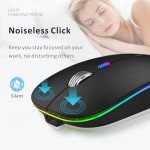 Uiosmuph Slim Rechargeable Wireless Mouse - Matte Black