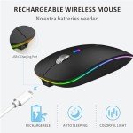 Uiosmuph Slim Rechargeable Wireless Mouse - Matte Black