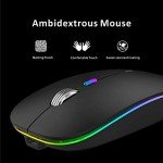 Uiosmuph Slim Rechargeable Wireless Mouse - Matte Black