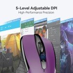 TECKNET Wireless Ergonomic Mouse – 6 Buttons, 2600 DPI