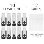 10-Pack 1GB USB 2.0 Flash Drives - Black