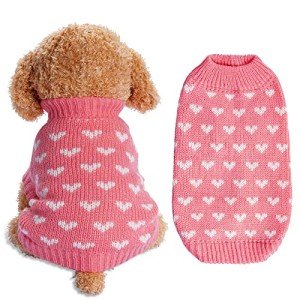 Cozy Heart Sweater for Small Dogs and Cats