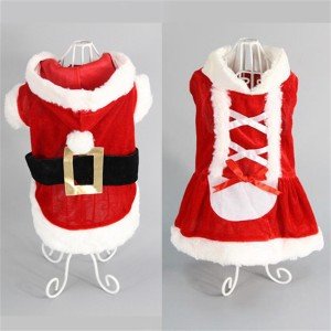 Santa Dog Costume - Winter Jacket with Cap