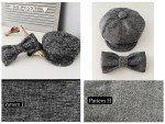 Stylish Wool Newsboy Cap and Bow Tie Set