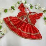 Red and Gold Pet Lehenga Choli Costume