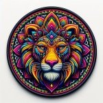 Lion Mandala Iron-On Patch for Dogs' Gear