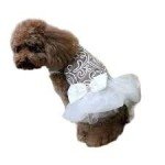Tiny Dog Wedding Dress with Lace and Bow