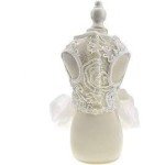 Tiny Dog Wedding Dress with Lace and Bow