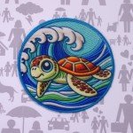Ocean Waves Sea Turtle Iron-On Patch