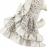 Ivory Floral Shimmer Stripe Dog Dress